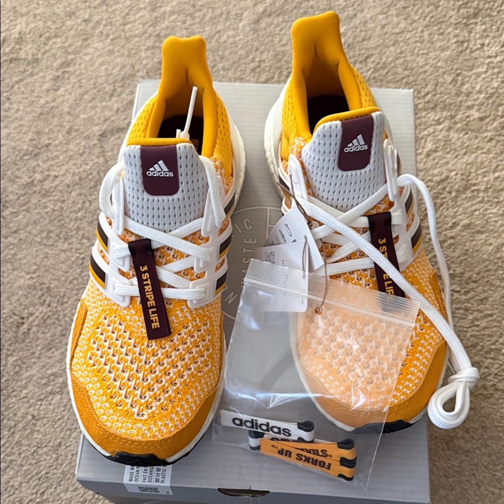 Adidas ASU GOLD  and White Athletic Shoes GO SUN DEVILS! SUPER RARE!